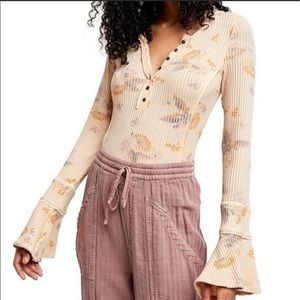 Free People Layer Me Henley Bell SleeveTop